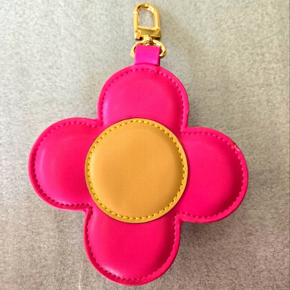 FASHION - Hot Pink Flower-Shaped Keychain - New, Never Used